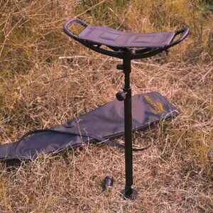Leather Walking Seat Outdoor Adventure Spectator  stick Black Portable Seat